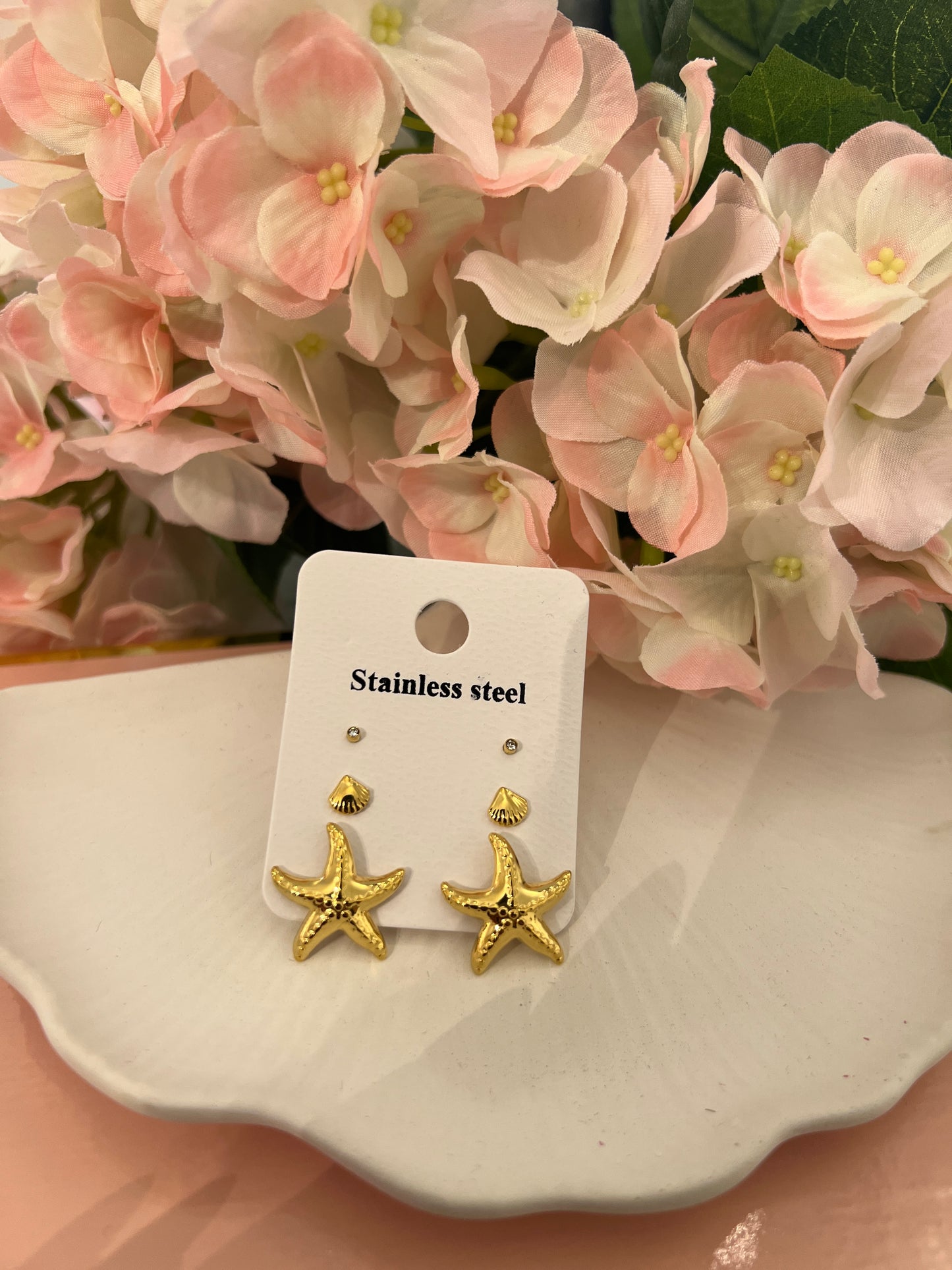 3er Ohrring-Set “Ocean Gold”